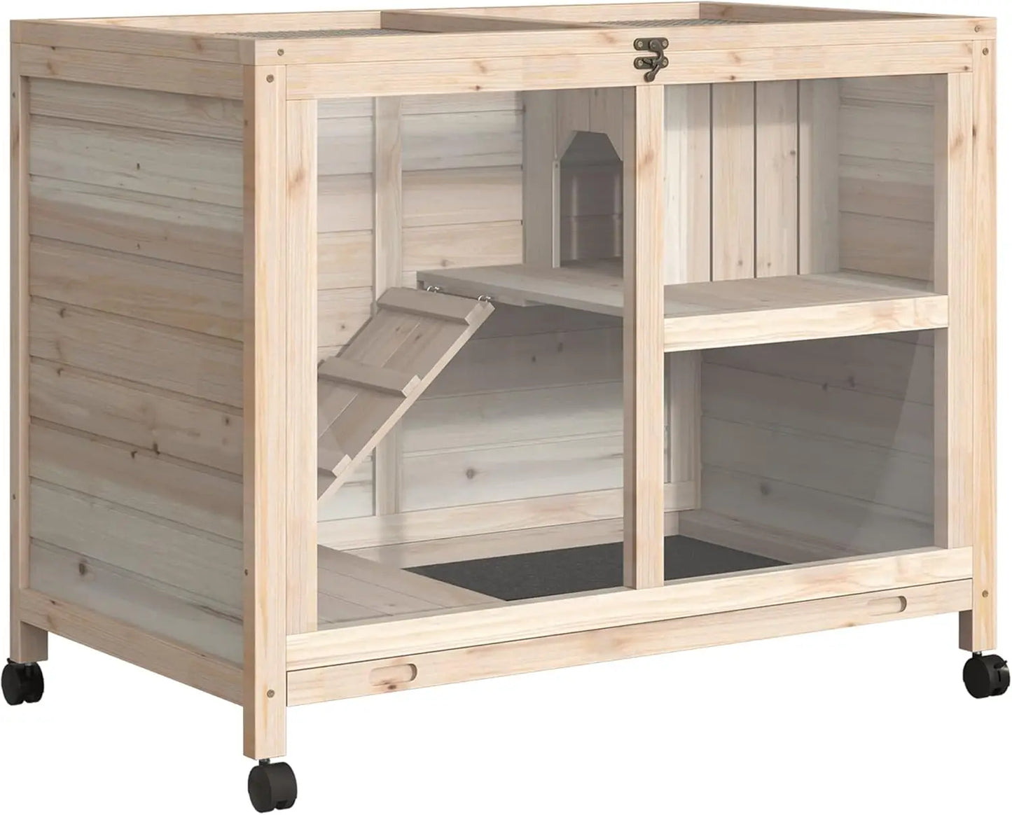 Indoor Chick Hutch with Wheels, Acrylic No-Draft Front Windows, Wire Mesh Easy Heat Top