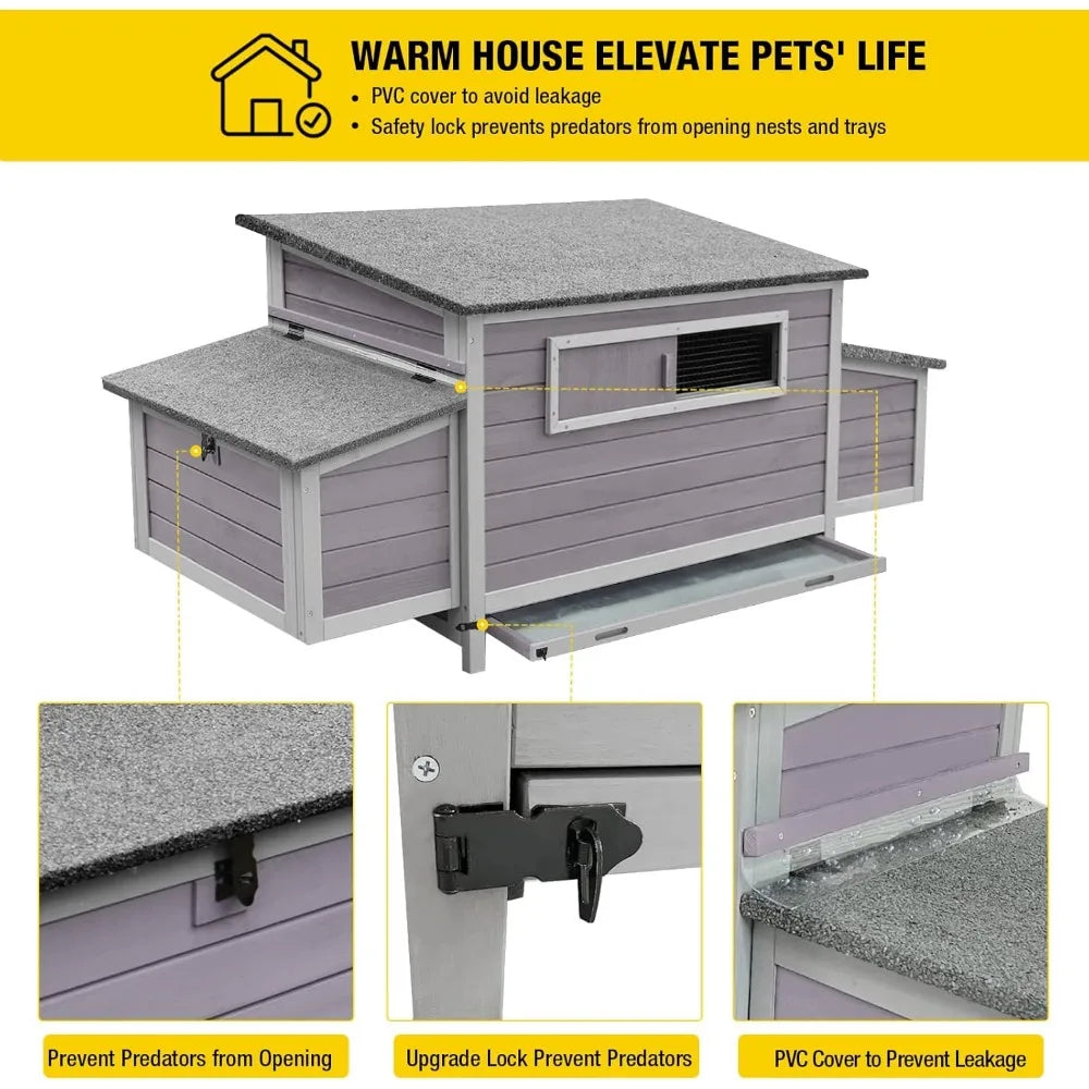 Outdoor Quail Cage with Large Run, Suitable for 6-10 Quail