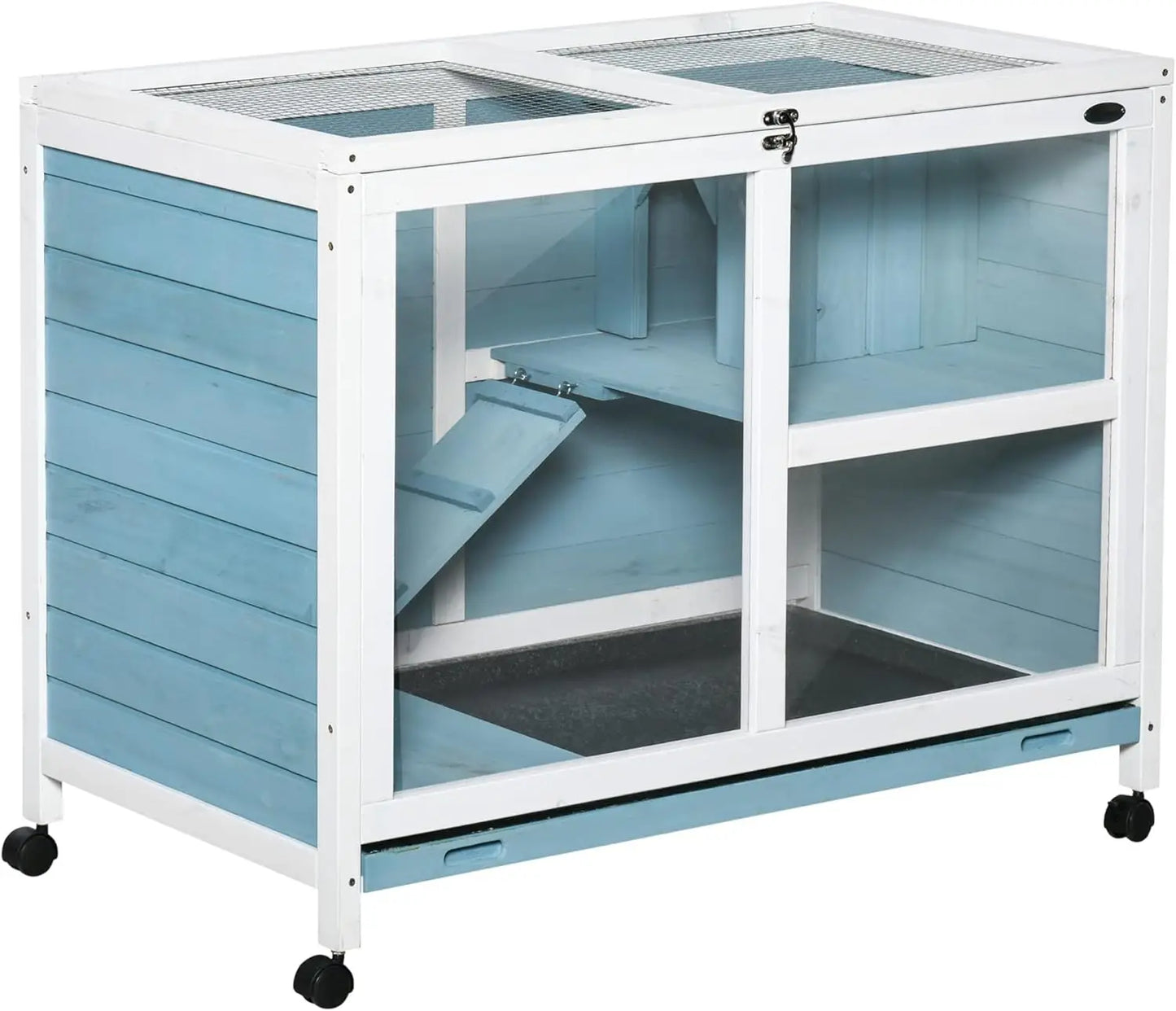 Indoor Chick Hutch with Wheels, Acrylic No-Draft Front Windows, Wire Mesh Easy Heat Top