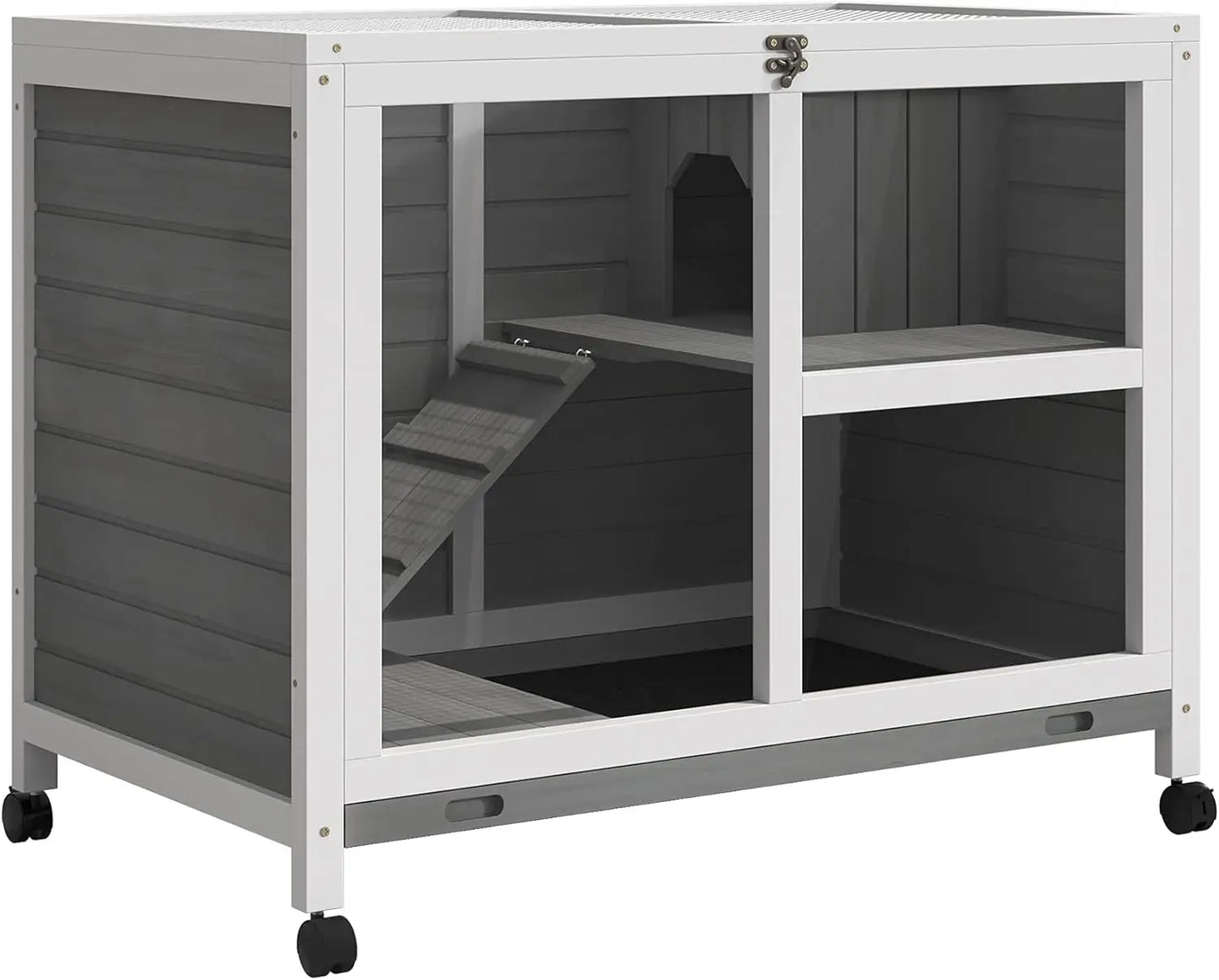 Indoor Chick Hutch with Wheels, Acrylic No-Draft Front Windows, Wire Mesh Easy Heat Top